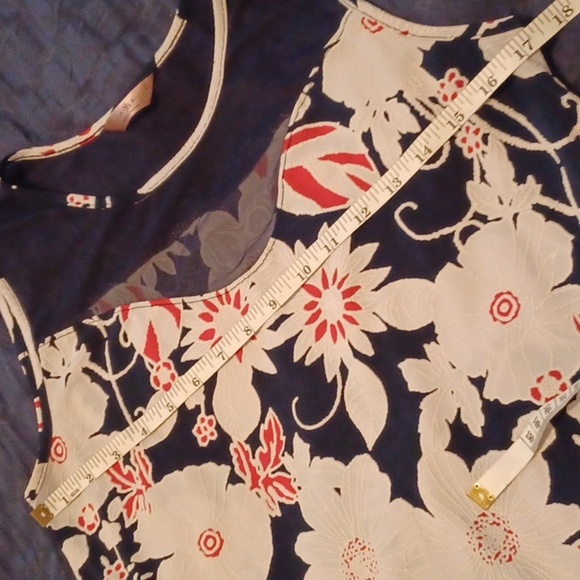 💙🏍SJS Floral Blouse with Sheer Black Yoke - Picture 8 of 9